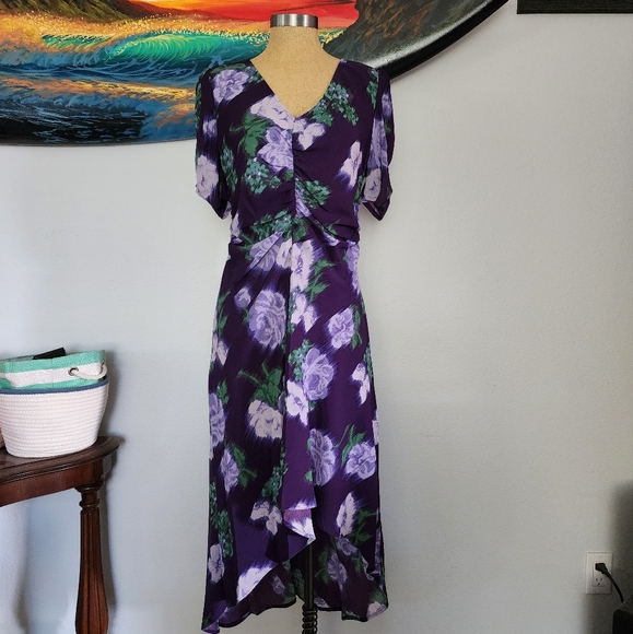 NWT FLORAL PURPLE DRESS - Picture 3 of 16